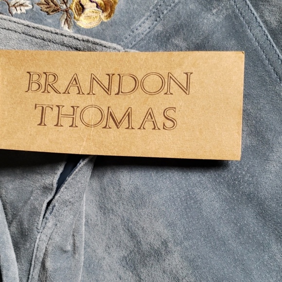NWT Brandon Thomas Sz M blue suede jacket - Picture 8 of 8